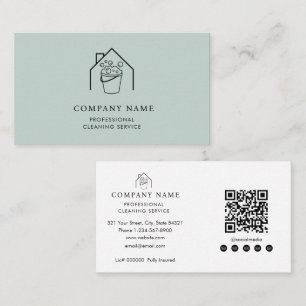 Professionell logotyp för städtjänster Modern Teal Visitkort