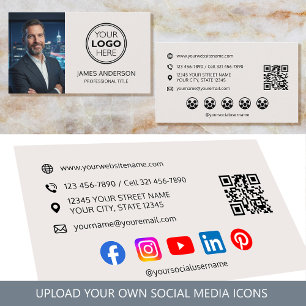 Professionell logotyp foto social media QR-kod Visitkort