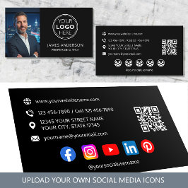 Professionell Logotyp Foto Sociala Medier QR-kod S Visitkort