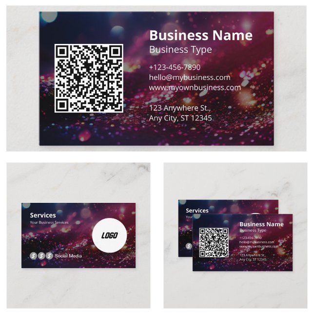 Professionell Logotyp Här Skannbar QR-kod Visitkort (Professional Your Logo Here Scannable QR Code Business Cards)