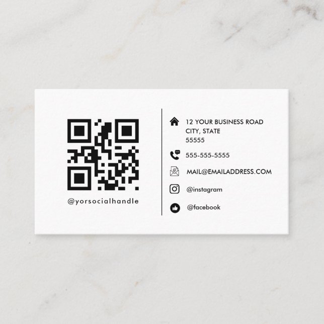 Professionell logotyp med QR-kod (minimalistisk) Visitkort (Framsida)