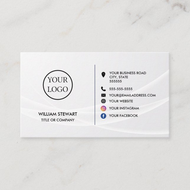 Professionell Logotyp - minimalistisk Social-webbp Visitkort (Framsida)