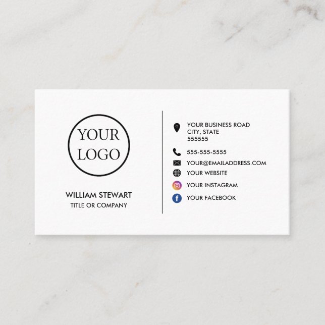 Professionell Logotyp - minimalistisk Social-webbp Visitkort (Framsida)
