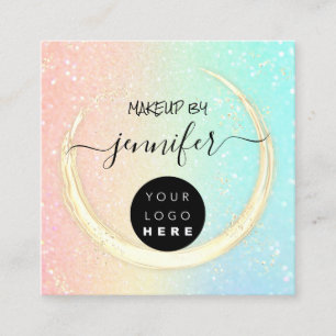 Professionell Logotyp Nagel Beauty Hair Ombre Glit Fyrkantigt Visitkort