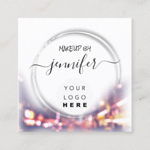Professionell Logotyp Nagel Beauty Hair White Mode Fyrkantigt Visitkort