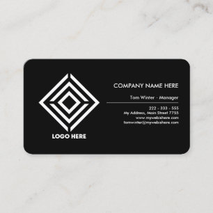 Professionell Logotyp Personlig Corporate Black Visitkort