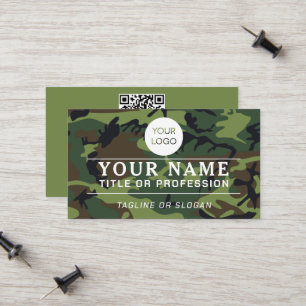 Professionell Logotyp QR-kod, militärt Grönt Camo