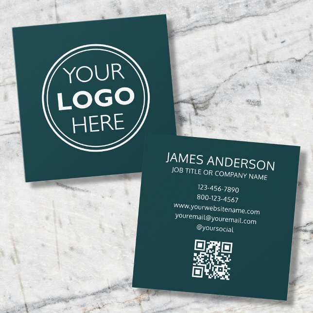 Professionell Logotyp QR-kod Minimalistisk Modern  Fyrkantigt Visitkort (Skapare uppladdad)