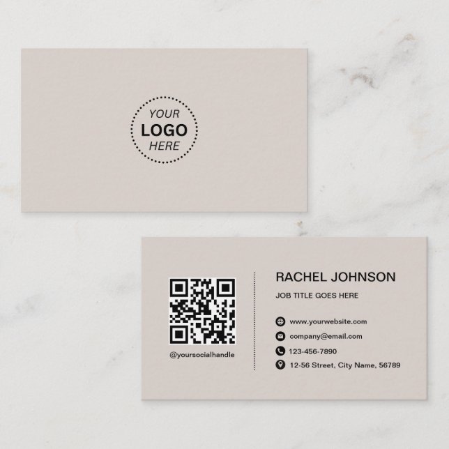 Professionell logotyp QR-kod Modern Visitenkort Visitkort (Fram/baksida)