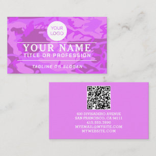 Professionell Logotyp QR-kod Namn Pastel Lila Camo