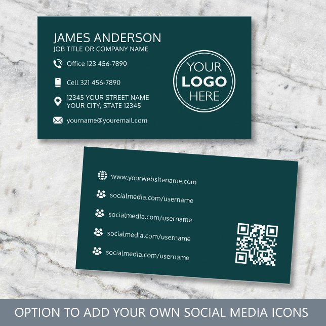 Professionell logotyp Sociala medier QR-kod Grön Visitkort (Skapare uppladdad)