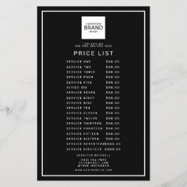 Professionell logotyp Svart Skönhet Pris Service L Flygblad