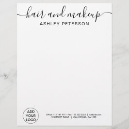 Professionell logotyp svartvit enkel typografi brevhuvud