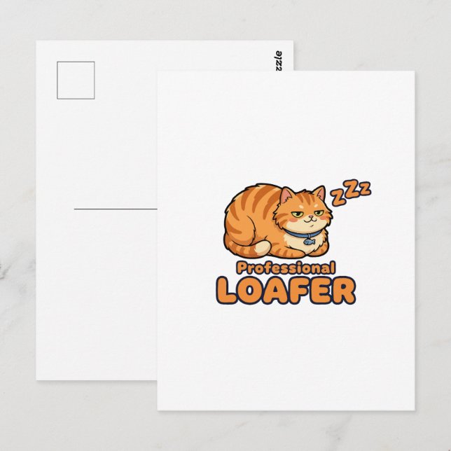 Professionell Luffare Rolig Sovande Katt Vykort (Fram/baksida)
