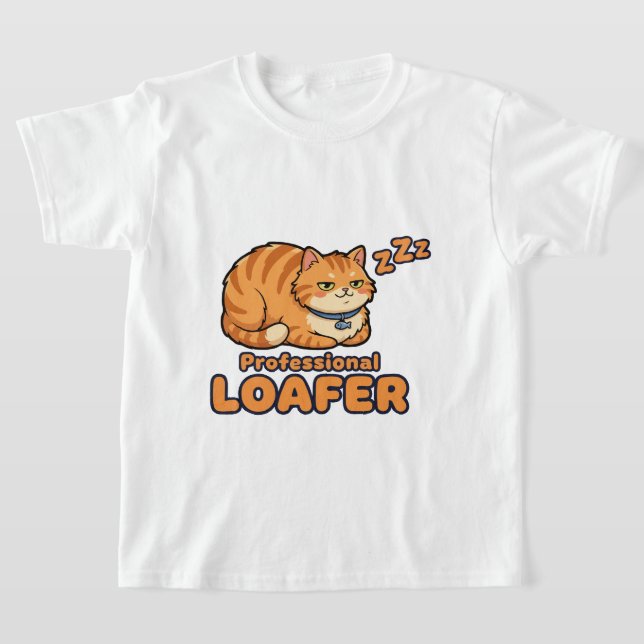 Professionell Lutfisk Rolig Sovande Katt T Shirt (Laydown)
