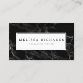 Professionell Luxe Black Marble Affärskort Visitkort