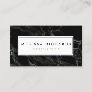 Professionell Luxe Black Marble Affärskort Visitkort