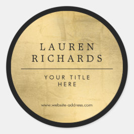 Professionell Luxe Black och Faux Guld Runt Klistermärke