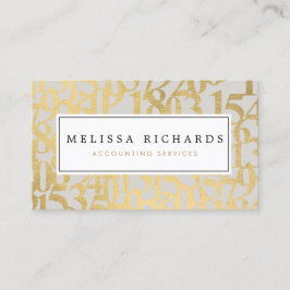 Professionell Luxe Faux Guld Numbers Accountant II Visitkort
