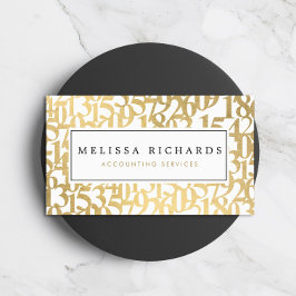 Professionell Luxe Faux Guld Numbers Accountant Visitkort