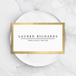 Professionell Luxe Faux Guld och White Visitkort