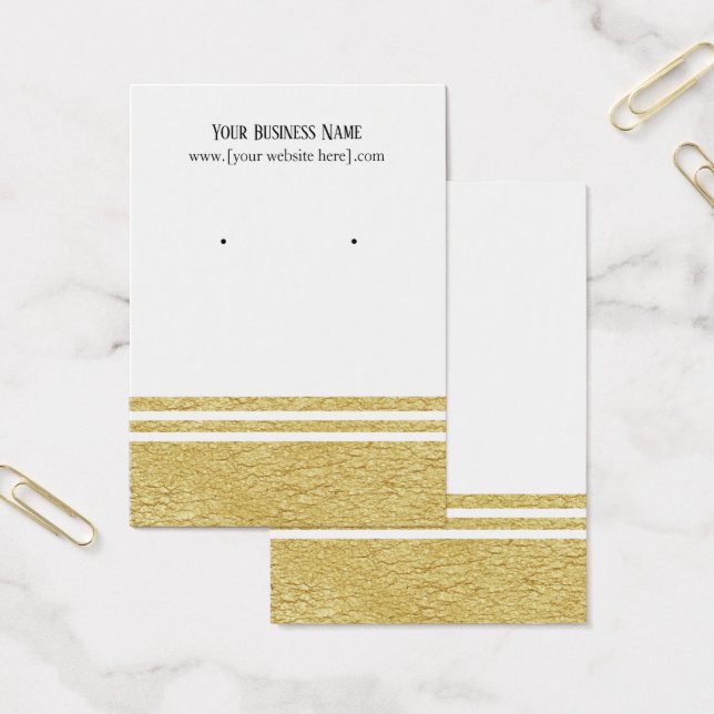 Professionell Luxe Faux Guld Visning Earring Cards Visitkort (Kontor)