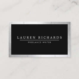Professionell Luxe Faux Silver och Black Visitkort