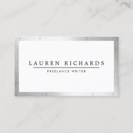 Professionell Luxe Faux Silver och White Visitkort