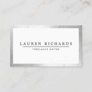 Professionell Luxe Faux Silver och White Visitkort