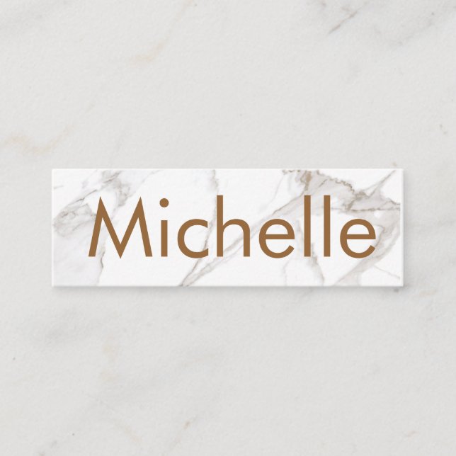 Professionell Luxe Minimalist White Marble Mini Visitkort (Framsida)