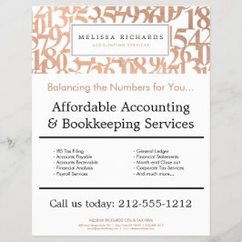 Professionell Luxe Ro Guld Numbers Accountant Reklamblad