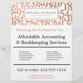 Professionell Luxe Ro Guld Numbers Accountant Reklamblad