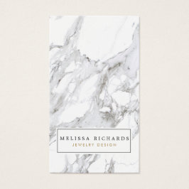 Professionell Luxe White Marble Earring Visning Visitkort