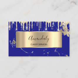 Professionell Luxury Guld Royal Marble Blue Drift Visitkort
