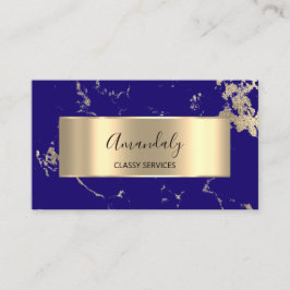 Professionell Luxury Guld Royal Marble Blue Navy Visitkort