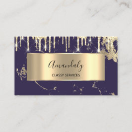 Professionell Luxury Guld Royal Marble Blue Navy Visitkort