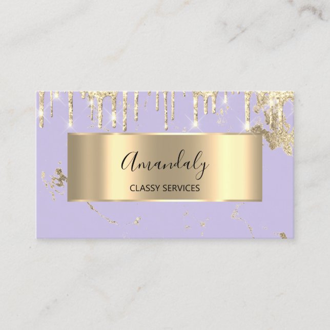 Professionell Luxury Guld Royal Marble Lila Viole Visitkort (Framsida)