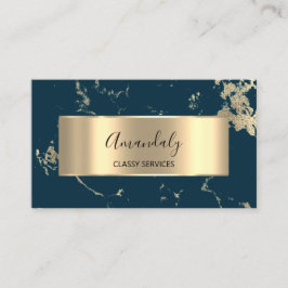 Professionell Luxury Guld Royal Marble Teal VIP Visitkort