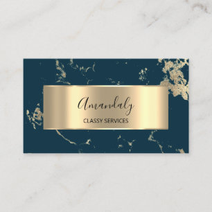 Professionell Luxury Guld Royal Marble Teal VIP Visitkort