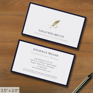 Professionell Luxury Quill Logotyp Visitkort