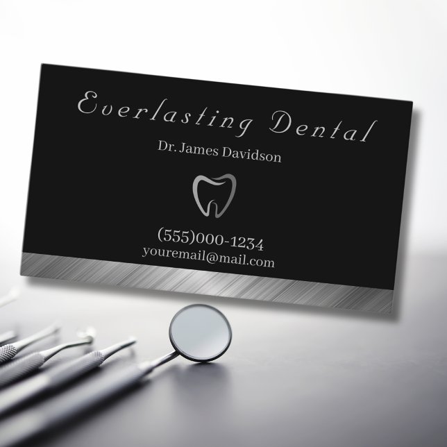 Professionell Luxury Silver Toth Dentist Visitkort (Skapare uppladdad)