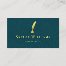 Professionell Luxury Teal Faux Leather Notary Visitkort