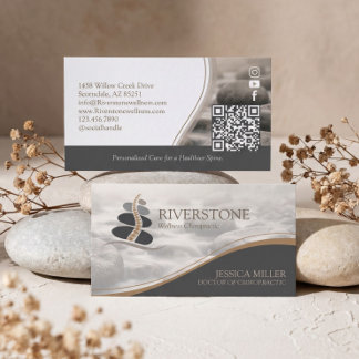 Professionell Lyx Stone River Kiropraktik Visitkort