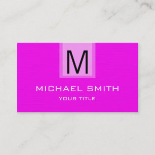 Professionell Magenta Solid Färg Monogram Visitkort