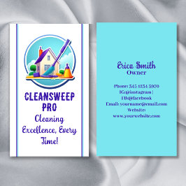 Professionell Maid House Städning Service Logotyp Visitkort