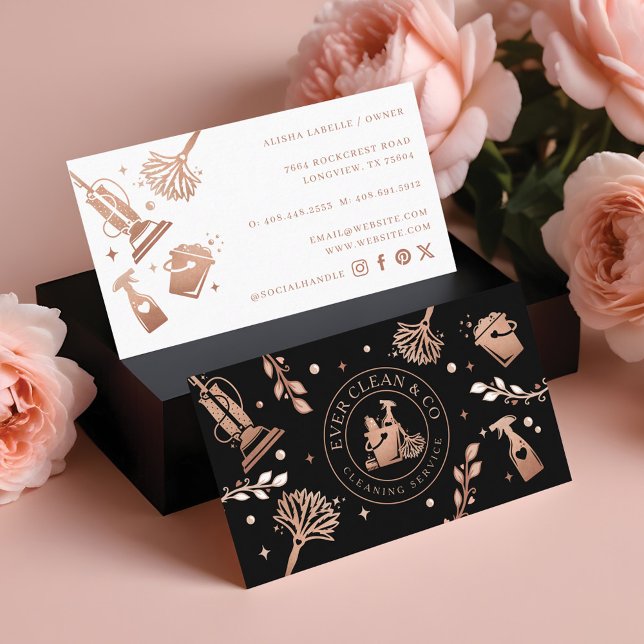 Professionell Maid & House Städning Verktyg/Levera Visitkort (Professional Maid & House Cleaning Tools/Supplies Business Card)