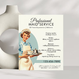 Professionell Maid Houseservation Service Retro Flygblad