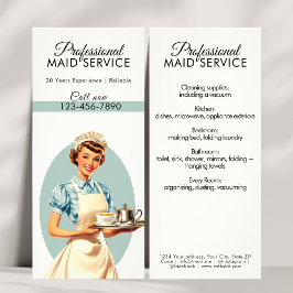 Professionell Maid Houseservation Service Retro Reklamkort