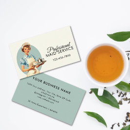 Professionell Maid Houseservation Service Retro Visitkort