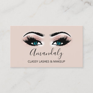Professionell Makeup Artist Blue Eyelash Guld VIP Visitkort